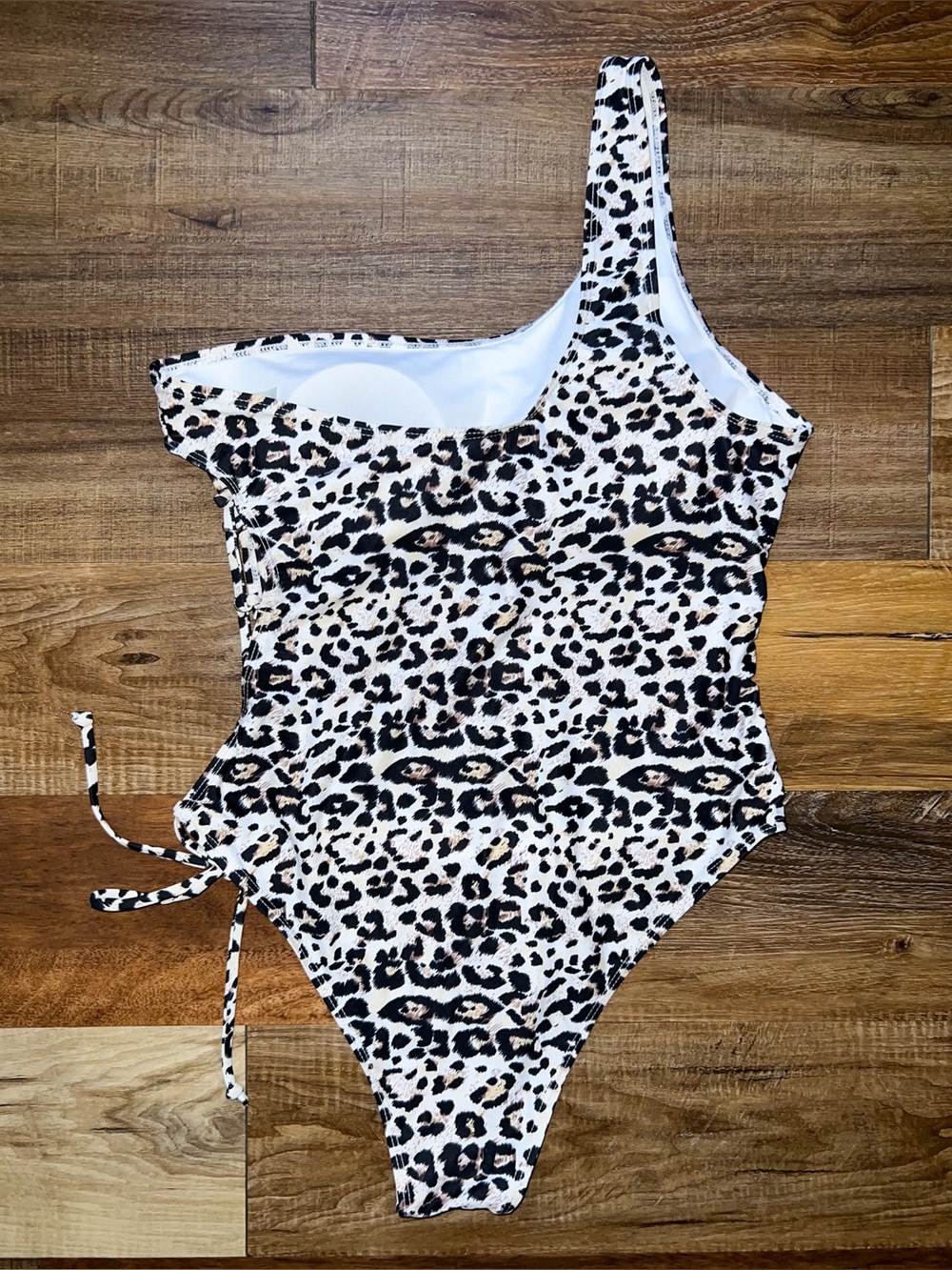 SHEIN Leopard Print Asymmetric One-Shoulder One-Piece Swimsuit, Size XL - Picture 6 of 6
